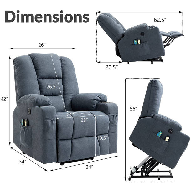 Latitude Run® 23'' Wide Power Lift Assist Standard Recliner with